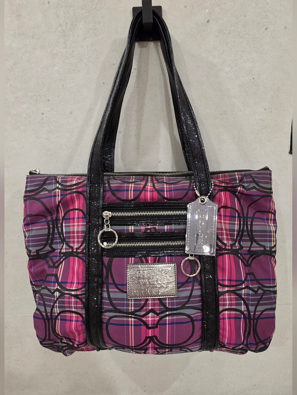 Coach Vintage Y2K Poppy Large Tartan Shoulder Handbag
